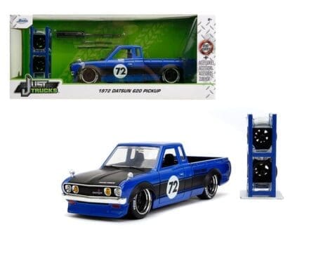 Jada 1:24 1972 Datsun 620 Pickup - Blue - Just Trucks with Rack and Wheels