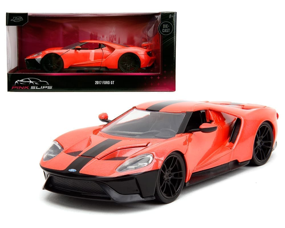 Jada 1:24 2017 Ford GT - Metallic Salmon - Pink Slips - M & J Toys Inc