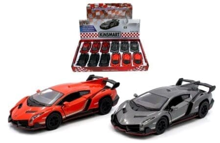 Kinsmart 1:36 Lamborghini Veneno 5″ – Display Tray Set of 12