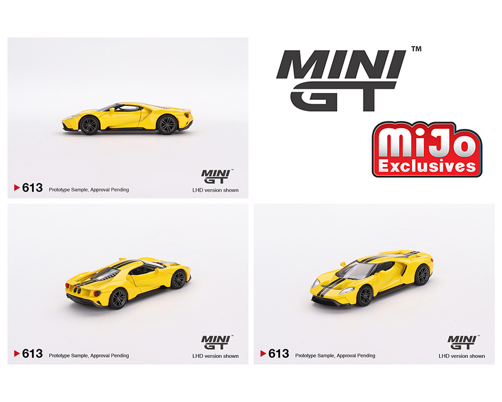 Mini GT 1:64 Ford GT - Triple Yellow - MiJo Exclusives - M & J Toys Inc.  Die-Cast Distribution