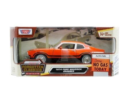 Motormax 1:24 1974 Ford Maverick Grabber - Red - Forgotten Classics