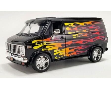 ACME 1:18 1976 Chevrolet G Series Van - The Hot Box - Black with Flames - Limited 1 of 366 - Image 2