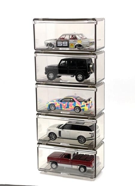Diecast Storage 1:64 Single Car Interlocking Showcase 5-Pack (9cm x 4cm x 4cm) - Image 3
