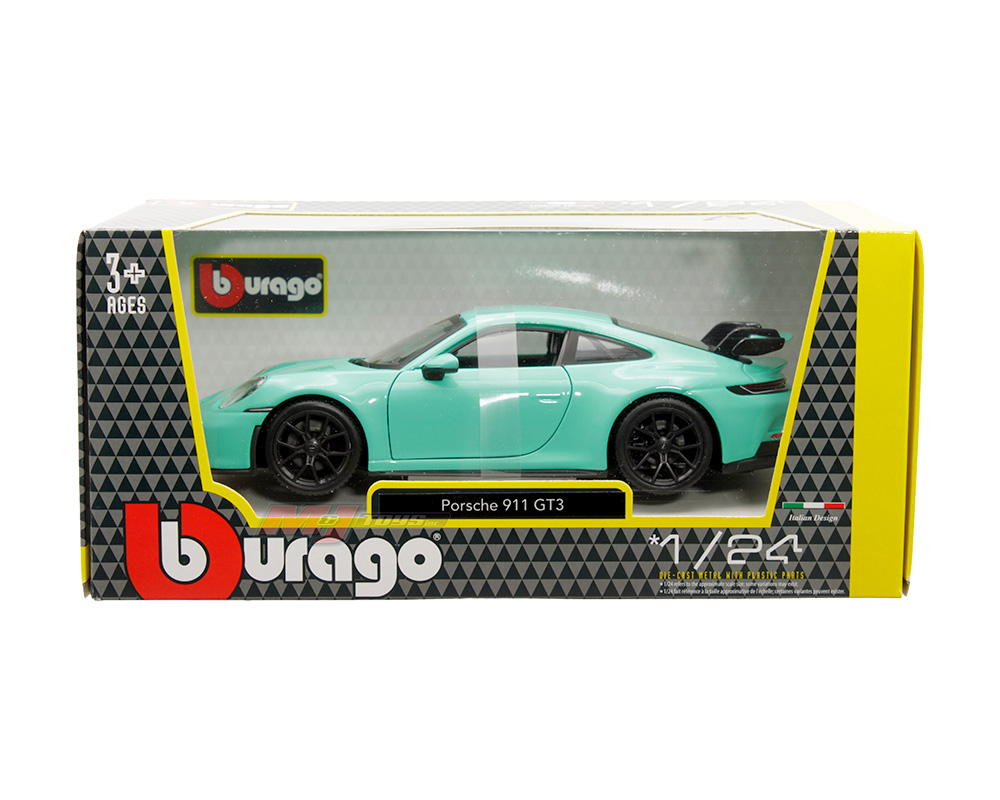 Bburago 1:24 Porsche 911 GT3 - Green - M & J Toys Inc. Die-Cast