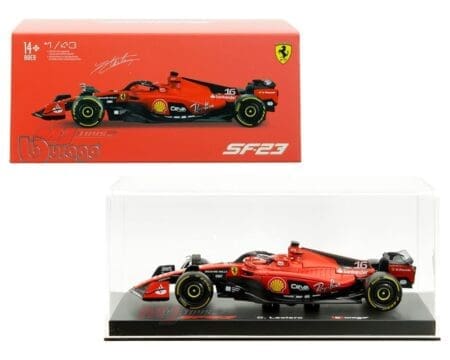 Bburago 1:43 Ferrari SF-23 #55 Charles Leclerc with Showcase - Ferrari Formula 1