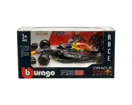 Bburago 1:43 Red Bull RB18 #1 Max Verstappen - Oracle Red Bull Racing - Race Series Window Box