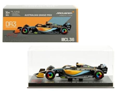 Bburago 1:43 McLaren MCL36 #3 Daniel Ricciardo - Australian Grand Prix McLaren Formula 1 Team - Plastic Case - Race F1