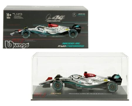 Bburago 1:43 Mercedes-AMG F1 W13 E Performance #44 Lewis Hamilton - AMG Petronas Formula One Team - Plastic Case - Race F1