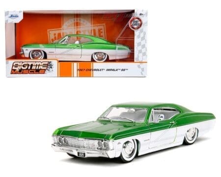 Jada 1:24 1967 Chevrolet Impala SS - Candy Green and White - Bigtime Muscle