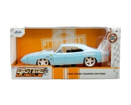 Jada 1:24 1969 Dodge Charger Daytona - Light Blue - Bigtime Muscle
