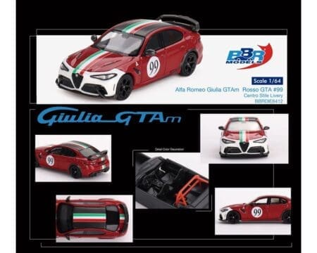 BBR Models 1:64 Alfa Romeo Giulia GTAm  Rosso GTA #99 Centro Stile Livery