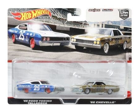 Hot Wheels 1:64 Car Culture 2 Pack 1969 Ford Torino Talladega & 1966 Chevy Chevelle