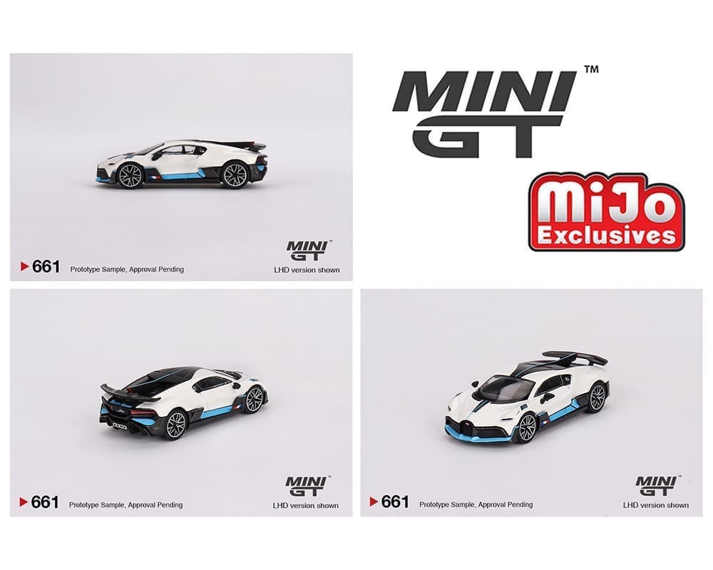 Mini GT 1:64 Bugatti Divo - White - MiJo Exclusives - M & J Toys