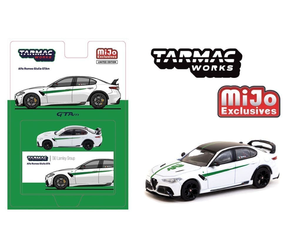 Tarmac Works 1:64 Alfa Romeo Giulia GTAm - White Green- Global64
