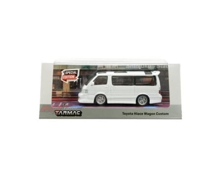 Tarmac Works 1:64 Toyota Hiace Wagon Custom - White - Special Edition - Road64