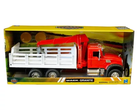 New Ray 1:18 Mack Granite with Hay Bales Red/White Plastic - Long Haul Trucker