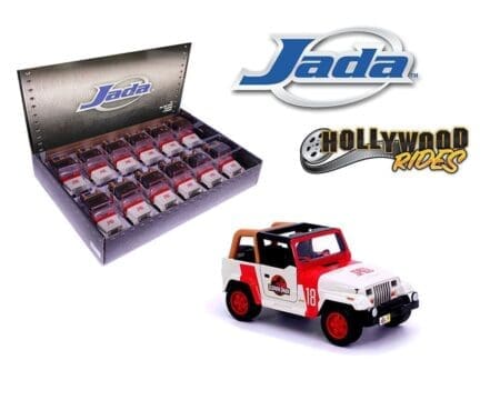 Jada 1:32 Jurassic World Jeep Wrangler - Hollywood Rides - Display Tray Set of 12