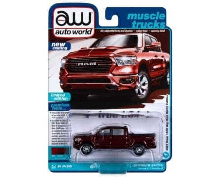 Auto World 1:64 2021 Ram 1500 Big Horn North Edition - Delmonico Red Pearl - Premium 2023 Release 4 Version B Limited Edition