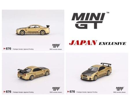 Mini GT 1:64 Nissan Skyline GT-R (R34) Top Secret - Gold - Japan Exclusive