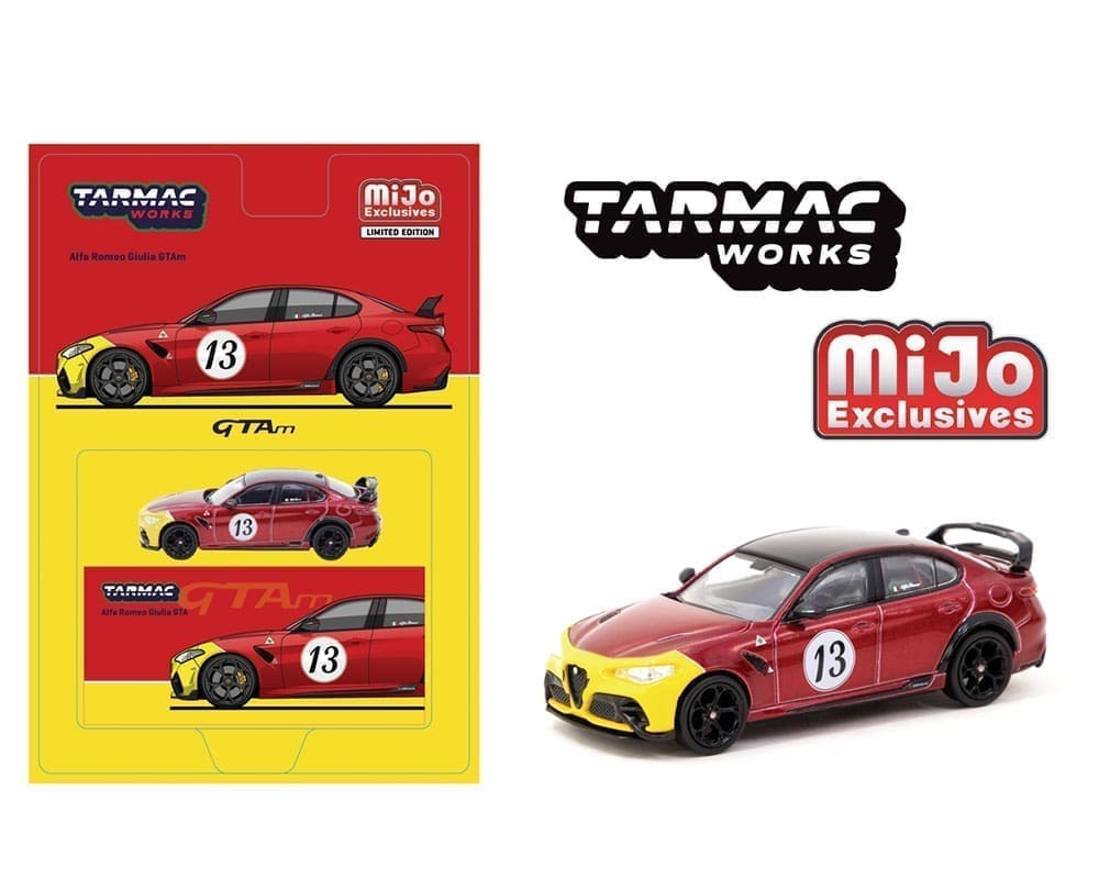 Tarmac Works 1:64 Alfa Romeo Giulia GTAm - Red Yellow - Global64