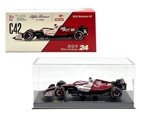 Bburago 1:43 Alfa Romeo 2022 F1 Team Bahrain GP #24 Zhou Guanyu - Race F1