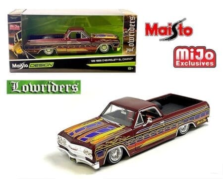Maisto 1:24 1965 Chevrolet El Camino Lowrider - Candy Red - Design Lowriders - MiJo Exclusives