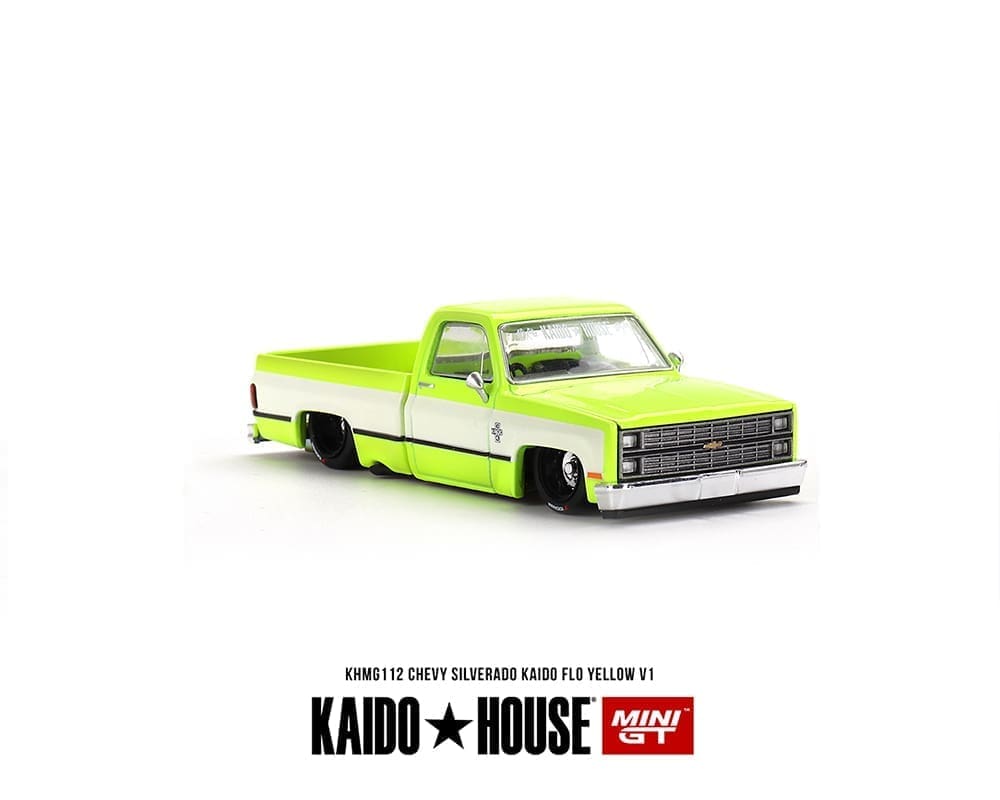 Kaido House x Mini GT 1:64 Chevrolet Silverado KAIDO Flo V1 Kaido House x Mini GT 1:64 Chevrolet Silverado KAIDO Flo V1