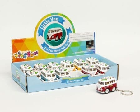 Kinsfun 2″ Volkswagen Little Van Print with Keychain  – Display Tray Set of 12