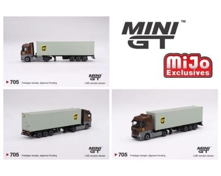 Mini GT 1:64 Mercedes-Benz Actros with 40 Ft Dry Container - UPS Europe