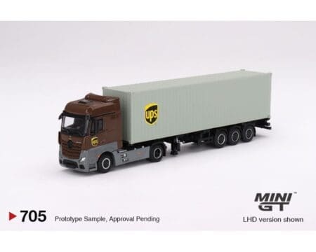 Mini GT 1:64 Mercedes-Benz Actros with 40 Ft Dry Container - UPS Europe - Image 5