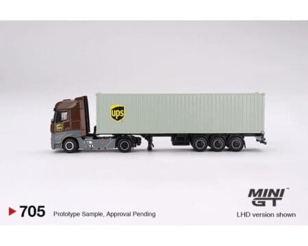 Mini GT 1:64 Mercedes-Benz Actros with 40 Ft Dry Container - UPS Europe - Image 3
