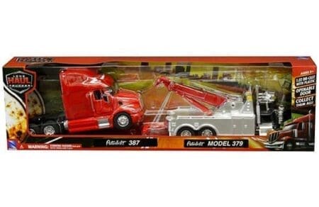 New Ray 1:32 Peterbilt 379 Tow Truck  & Tractor Set (Red- Black) – Long Haul Truckers