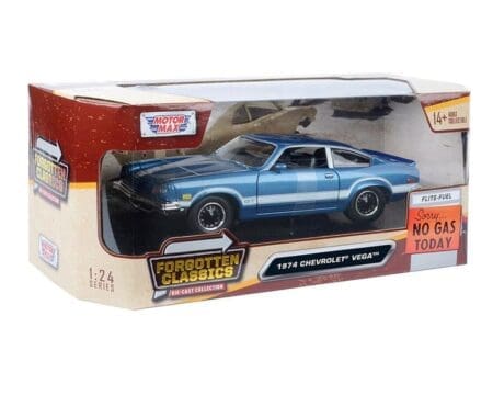 Motormax 1:24 1974 Chevrolet Vega GT – Blue – Forgotten Classics