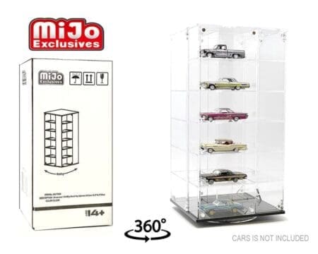 Showcase 1:64 24-Car Display Desk Top Spinner with Covers (6.5"x 6.5"x13.5") - MiJo Exclusives - Image 7