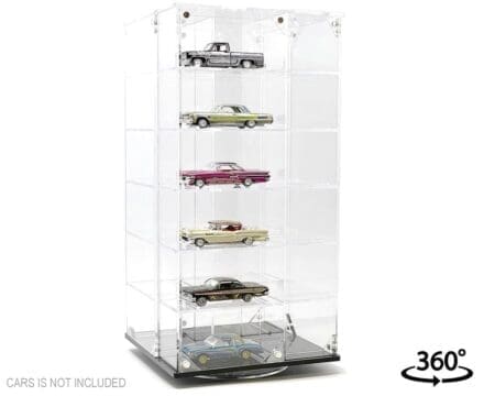 Showcase 1:64 24-Car Display Desk Top Spinner with Covers (6.5"x 6.5"x13.5") - MiJo Exclusives - Image 3