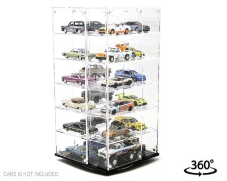 Showcase 1:64 24-Car Display Desk Top Spinner with Covers (6.5"x 6.5"x13.5") - MiJo Exclusives - Image 4