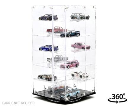 Showcase 1:64 24-Car Display Desk Top Spinner with Covers (6.5"x 6.5"x13.5") - MiJo Exclusives - Image 5