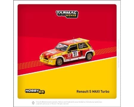 Tarmac Works 1:64 Renault 5 MAXI Turbo Tour de Corse - Rallye de France 1985 Didier Auriol / Bernard Occelli - Hobby64