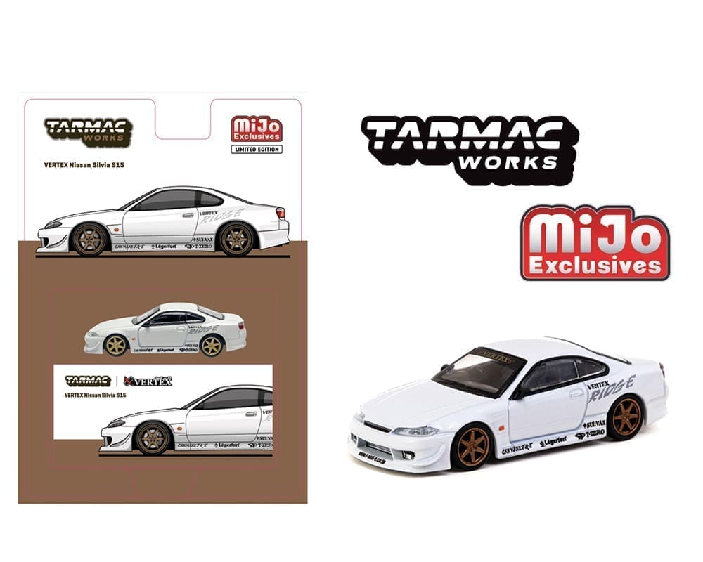 FH 1:64 White JDM Silvia S15 Widebody Racing Sport Model