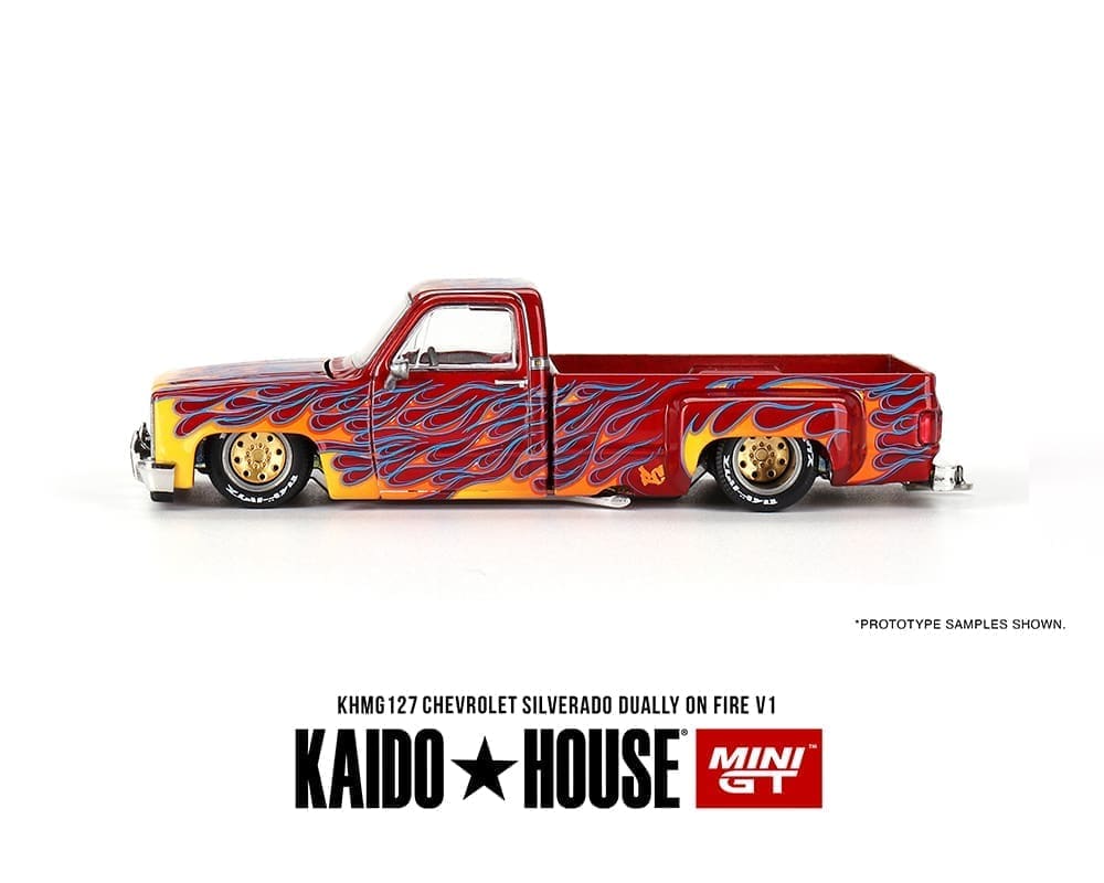 街道ハウス CHEVROLET SILVERADO FIRE (チェイス) Kaido House x Mini GT Chevrolet Silverado Dually on Fire V2