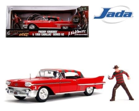 Jada 1:24 1958 Cadillac Series 62 with Freddy Figure - Nightmare on Elm Street - Hollywood Rides