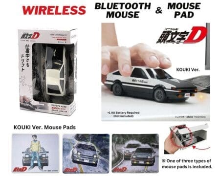 (Preorder) Faith Co. Initial D Toyota Trueno AE86 Kouki Version (Black Bonnet/Hood) Wireless Bluetooth Mouse and Mouse Pad - Click Car Products