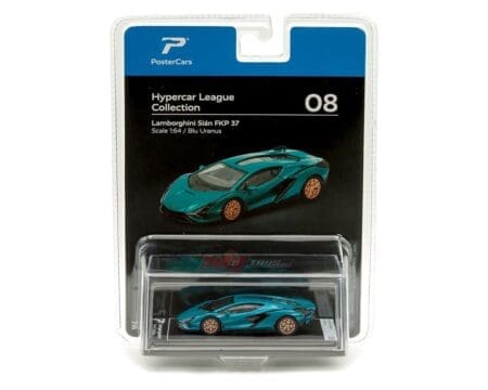 PosterCars 1:64 Lamborghini Sian FKP 37 - Blu Uranus - Hypercar League Collection