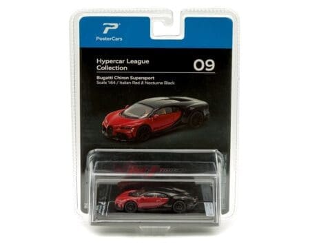 PosterCars 1:64 Bugatti Chiron Supersport - Italian Red & Nocturne Black - Hypercar League Collection