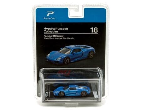PosterCars 1:64 Porsche 918 Spyder - Sapphire Blue Metallic - Hypercar League Collection