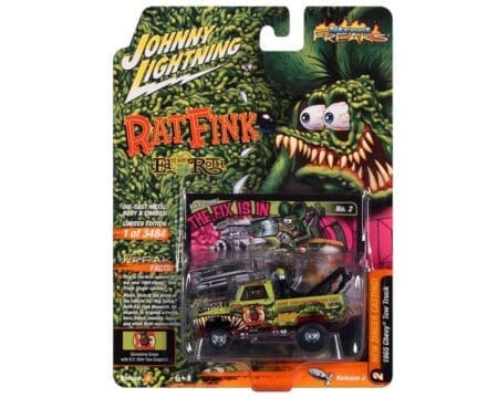 Johnny Lightning 1:64 Street Freaks 2023 Release 2 Version A - 1965 Chevrolet Wrecker RatFink - Green