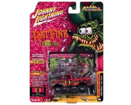Johnny Lightning 1:64 Street Freaks 2023 Release 2 Version B - 1965 Chevrolet Wrecker RatFink - Pink