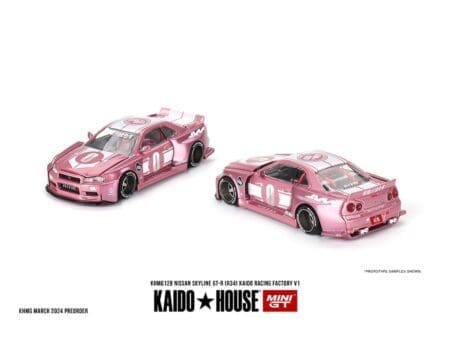 Kaido House x Mini GT 1:64 Nissan Skyline GT-R (R34) Kaido Racing Factory V1 - Pink