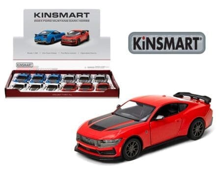 Kinsmart 1:38 2024 Ford Mustang Dark Horse - KT5455D - Display Tray Set of 12