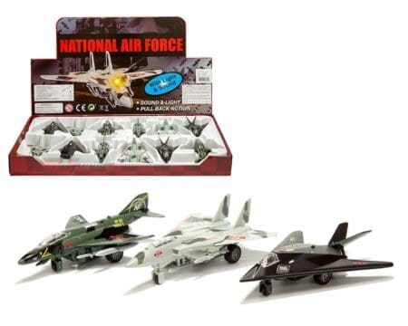Aircraft - National Air Force Assortment with Light and Sound - Display Tray Set of 12